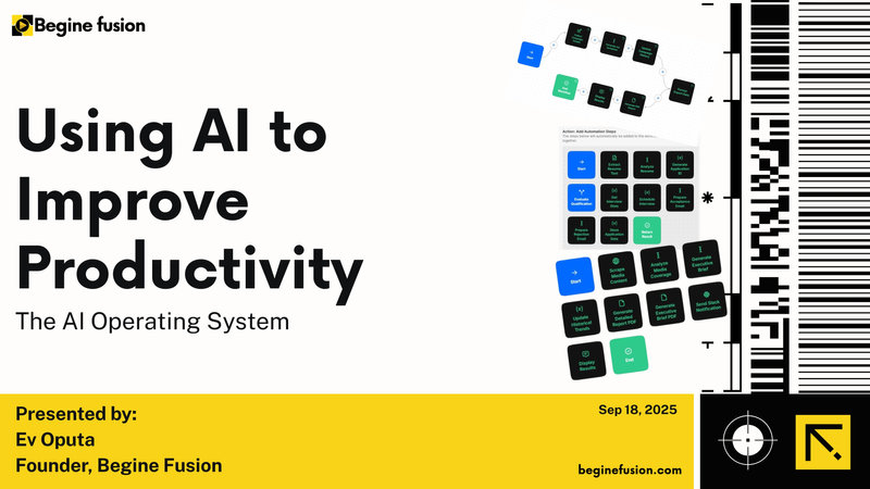 Slide from Using AI to Improve Productivity, a session on the AI operating system