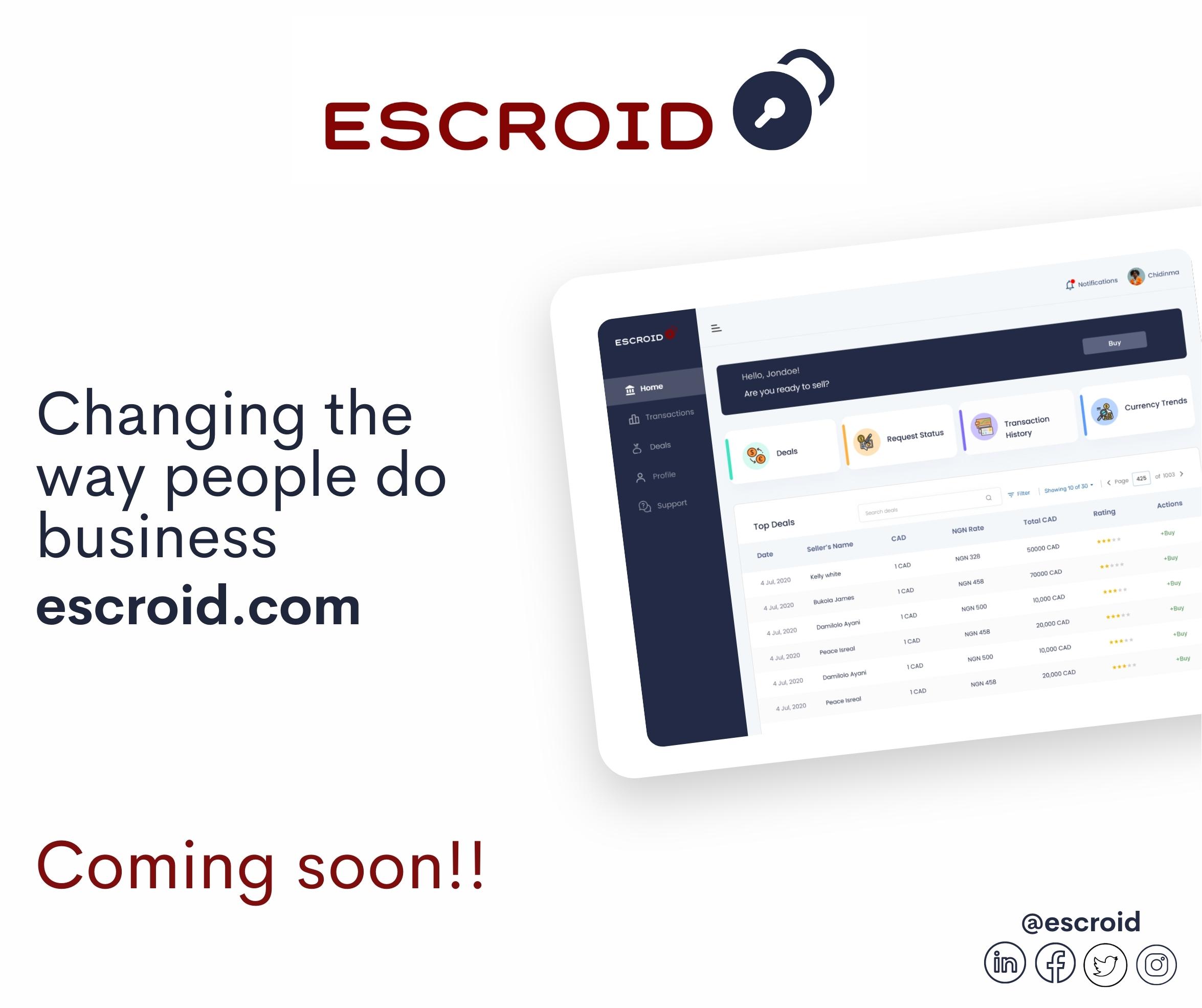 Escroid Brand and Interface