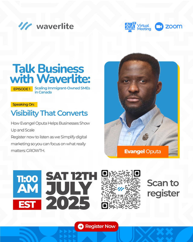 Flyer for Talk Business with Waverlite
